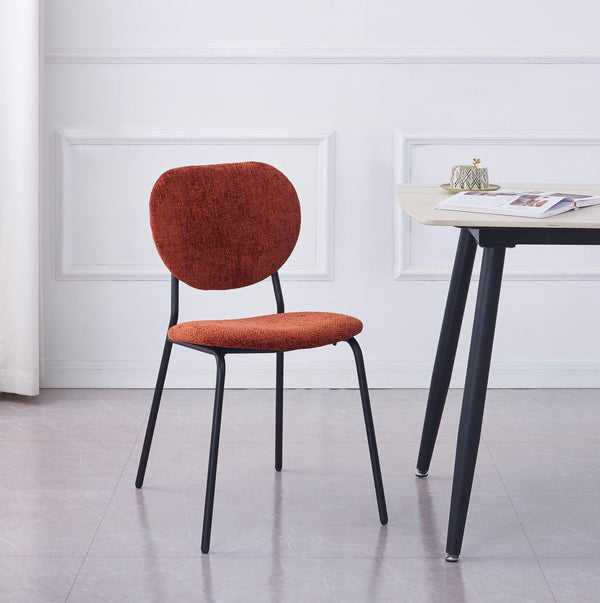 SUZUKA - Lot de 2 chaises scandinaves en métal et tissu terracotta