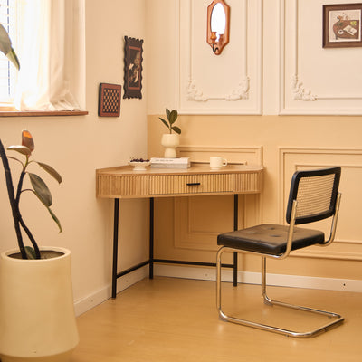 SETO - Bureau d'angle en bois et métal 1 tiroir