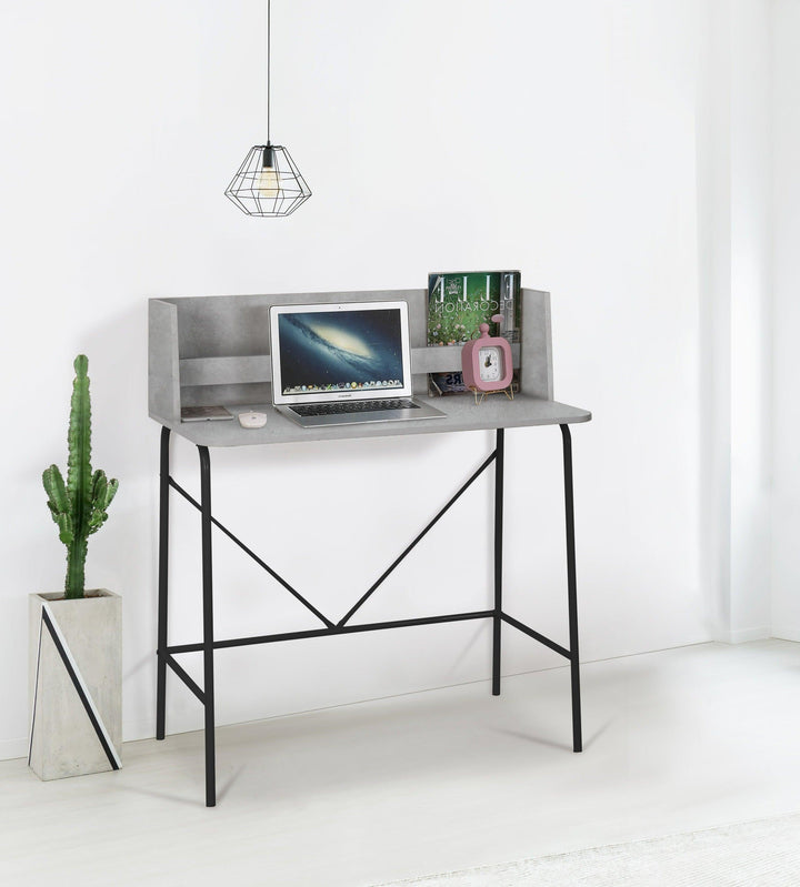Bureau en métal et bois coloris gris