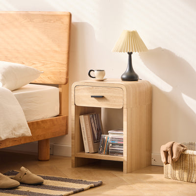 SKIVE - Table de chevet 1 tiroir en bois marron