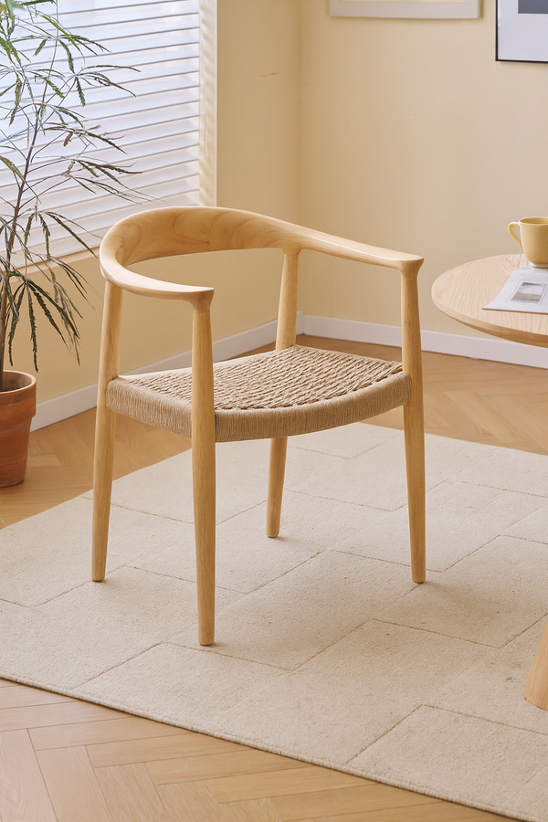 SALTA - Lot de 2 chaises en bois massif et corde