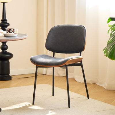 ODENSE - Lot de 2 chaises en bois et suèdine noir