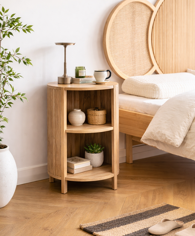 ALTA - Table de chevet avec 2 rangements en bois massif