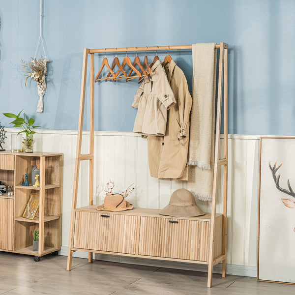 TURKU - Portant vestiaire en bois massif