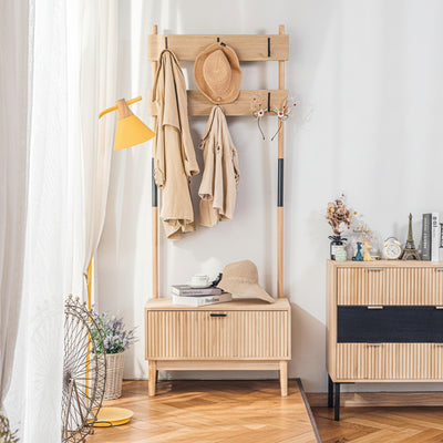Vestiaire d'entrée en bois massif