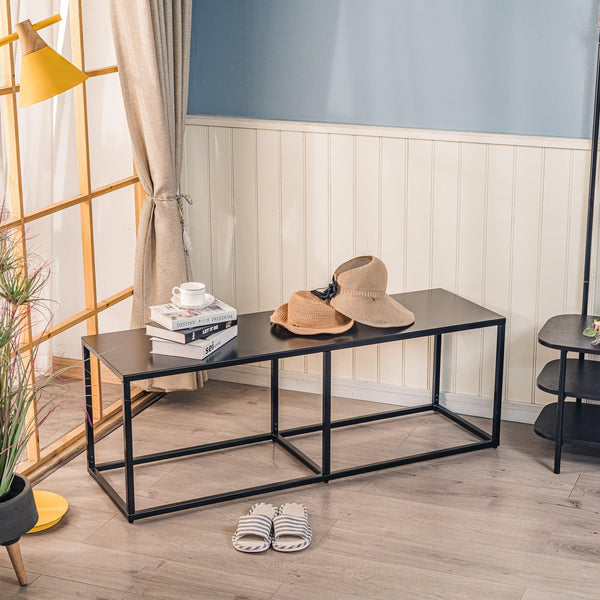 Banc en metal industriel noir