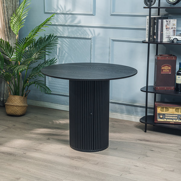 HAVANA - Table a manger ronde 4 personnes en pin massif noir D90