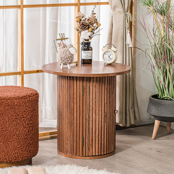 TRINIDAD - Table d'appoint en bois massif finition noyer