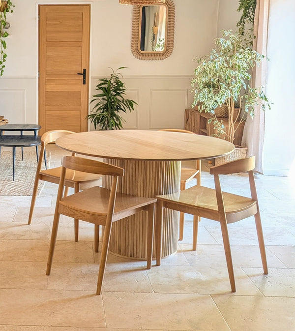 HAVANA - Table a manger ronde 6 personnes en pin massif D120