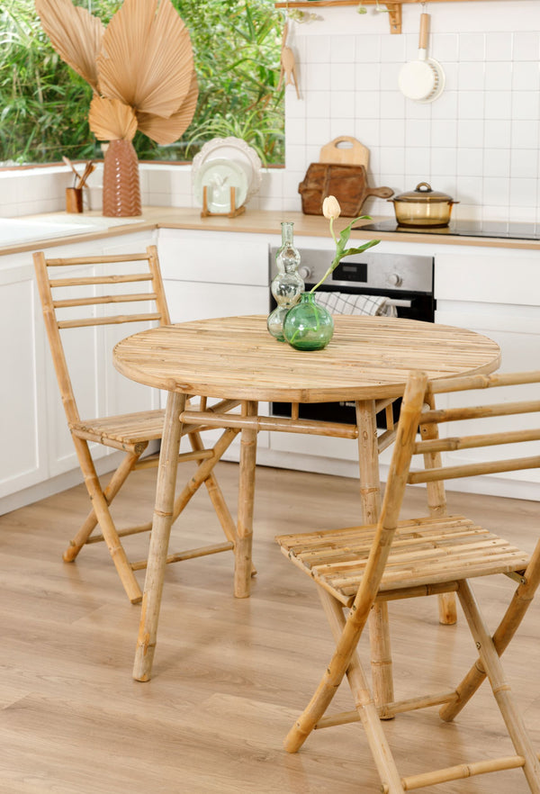 PALEMPANG - Lot de 2 chaises intérieur extérieur en bambou massif