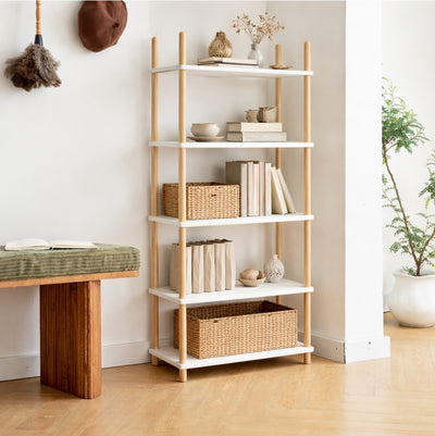 AUCKLAND - Etagère style scandinave en pin massif blanc