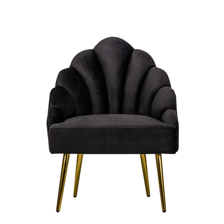 Fauteuil retro en métal et velours noir