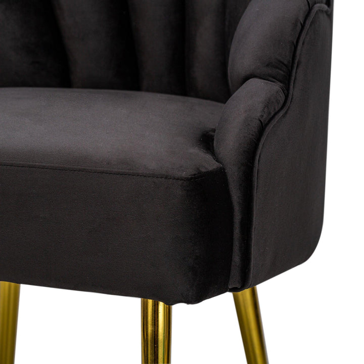 Fauteuil retro en métal et velours noir