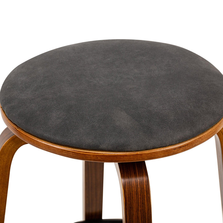 Lot de 2 tabourets de bar en bois et simili noir