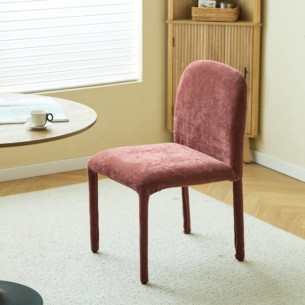 SMOLA - Lot de 2 chaises scandinaves en tissu terracotta