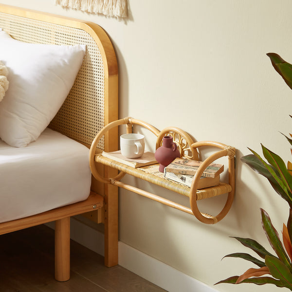 ACAPULCO - Etagère de rangement murale en rotin naturel