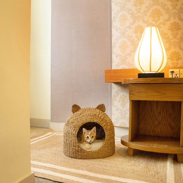 NILS - Panier niche pour chat en jute marron