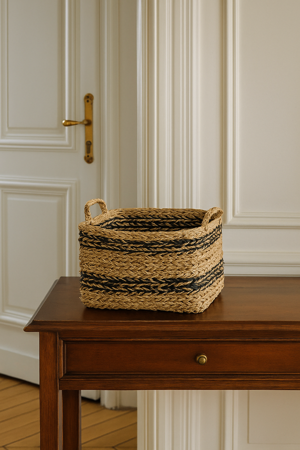 VILMA - Set de 3 paniers de rangement en jonc de mer