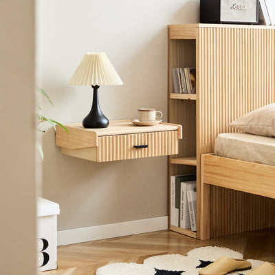 PITEA - Table de chevet murale en bois naturel