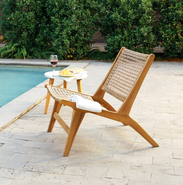 ARICA - Fauteuil intérieur extérieur en acacia massif et corde