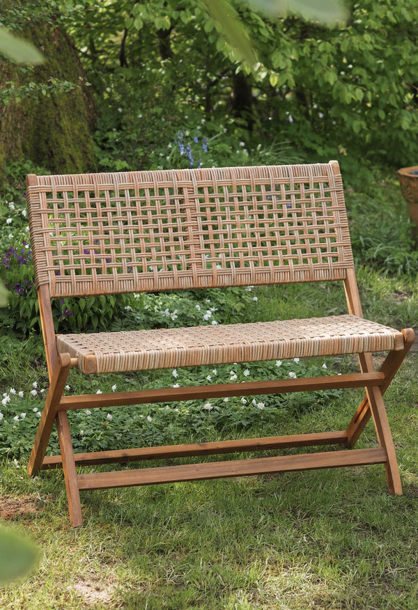 NATAL - Banc de jardin en acacia massif et corde