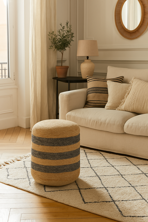 TOVE - Pouf bout de canapé en jute naturelle