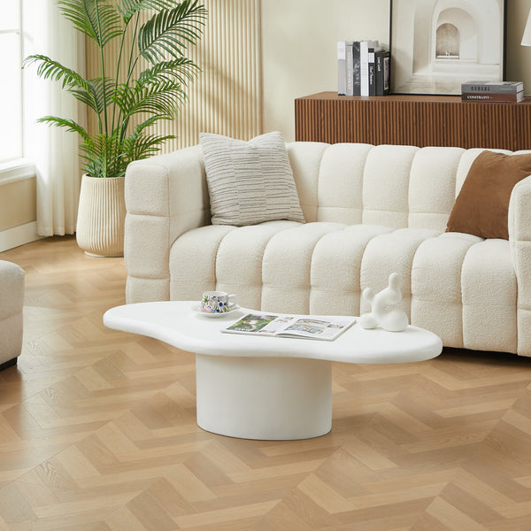 TORNIO - Table basse indoor outdoor en magnésite blanc