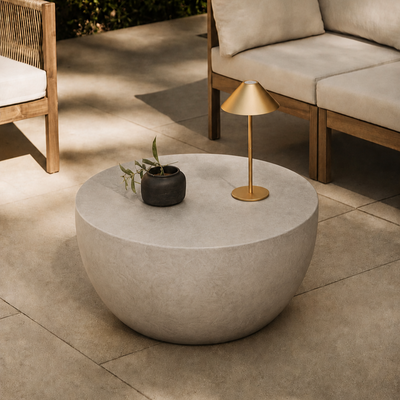 PARNU - Table basse indoor outdoor en magnesite gris
