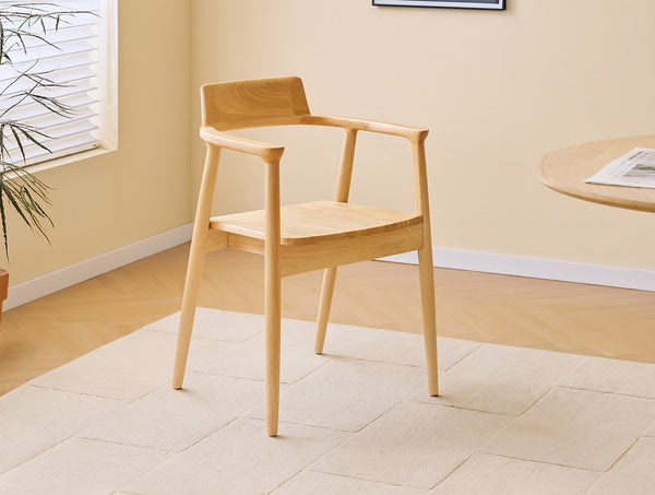 CORDOBA - Lot de 2 chaises en bois massif avec accoudoirs coloris naturel