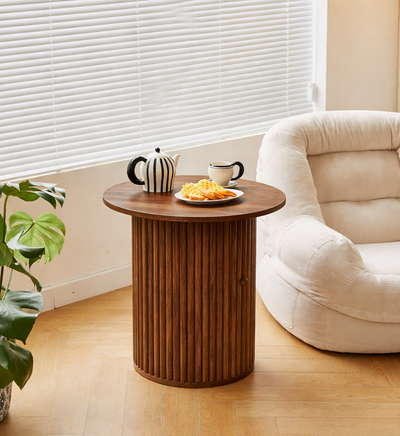 TRINIDAD - Table d'appoint en bois massif finition noyer