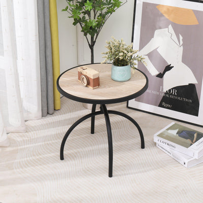 Table d'appoint en métal et bois
