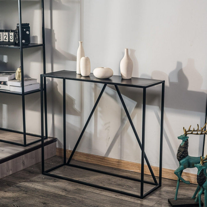 Console style industriel en métal noir