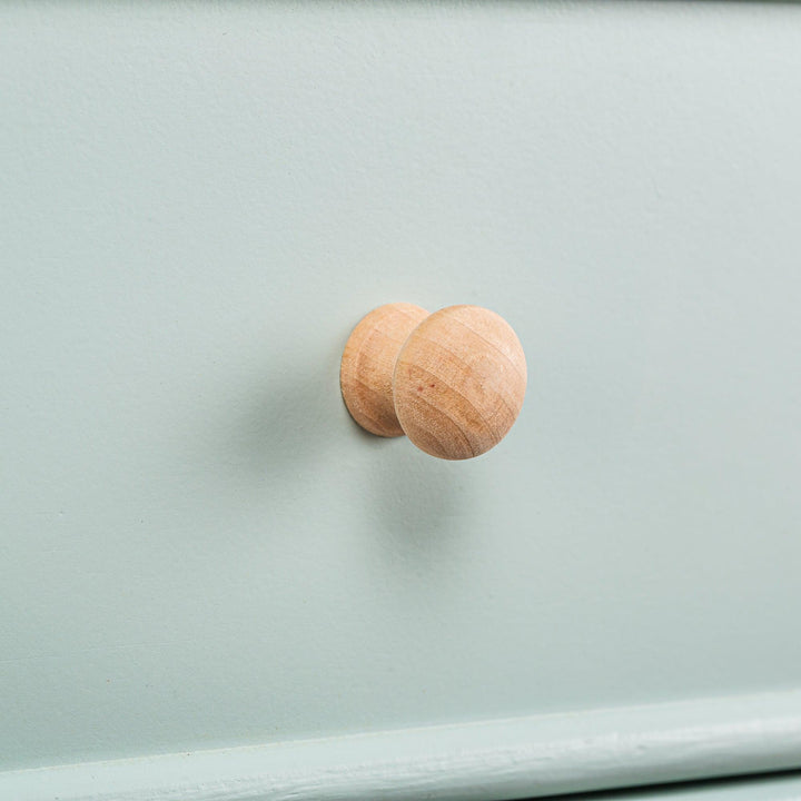 Console 2 tiroirs en bois coloris vert menthe