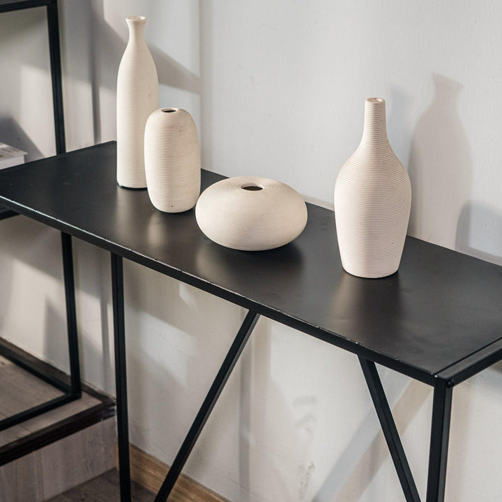 Console style industriel en métal noir